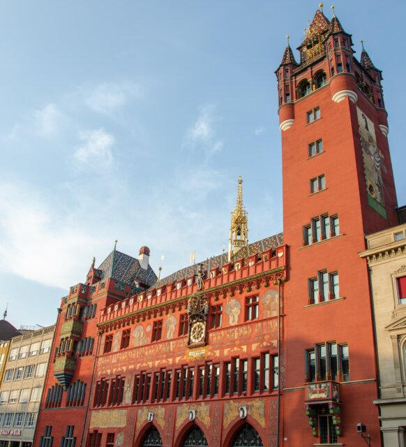 Das Rathaus der Schweizer Stadt Basel